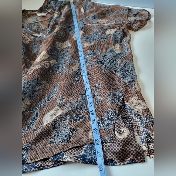 Avenue Twofer Silk Blend Paisley Blouse Brown Size 30/32 - Picture 8 of 11
